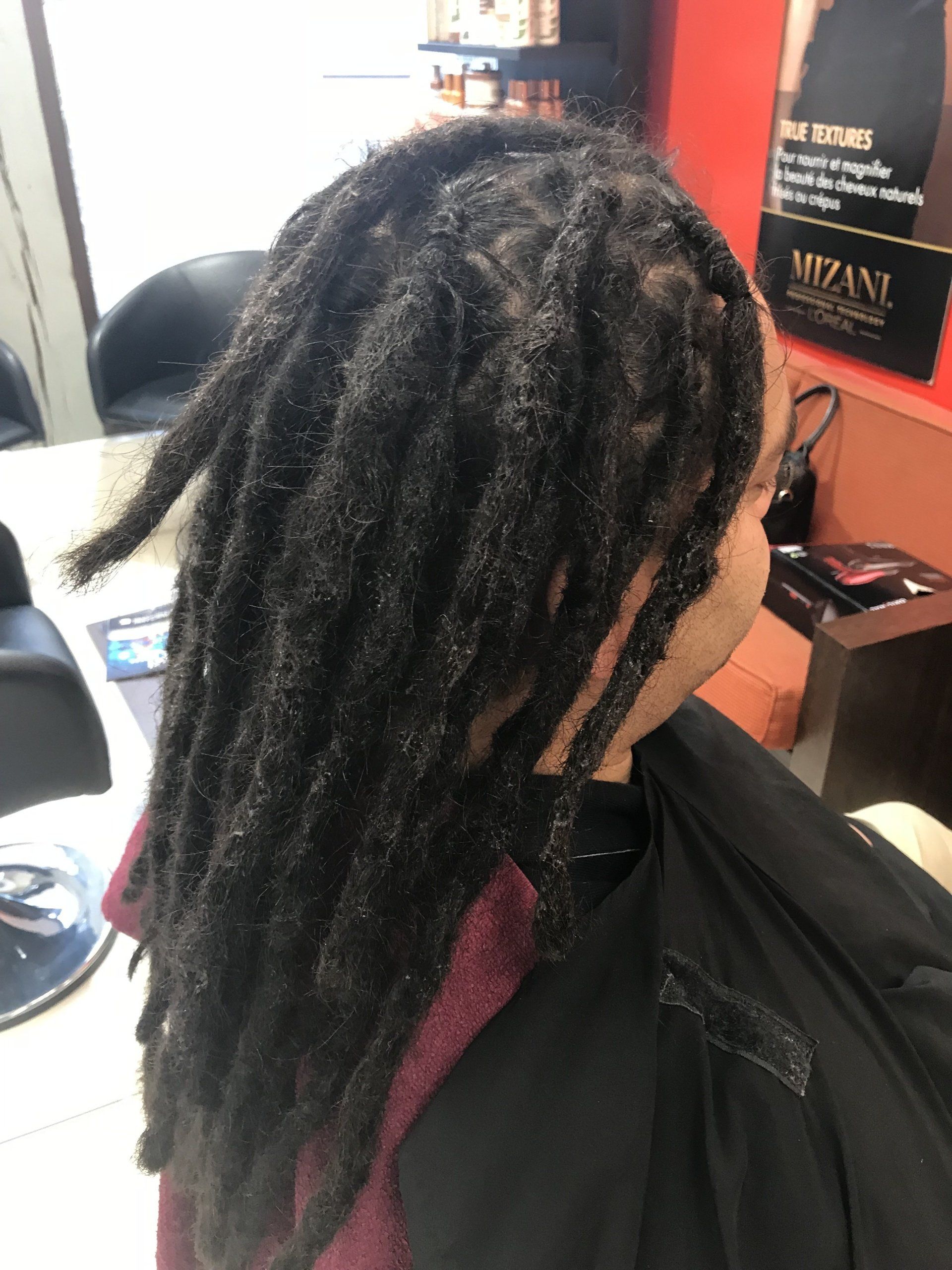 Des dreadlocks après un entretien capillaire