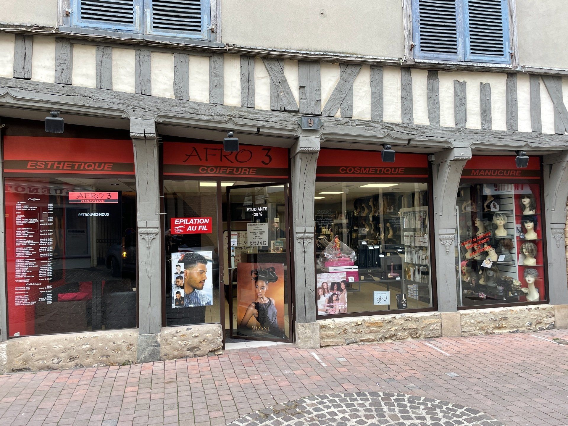 Façade du salon de coiffure