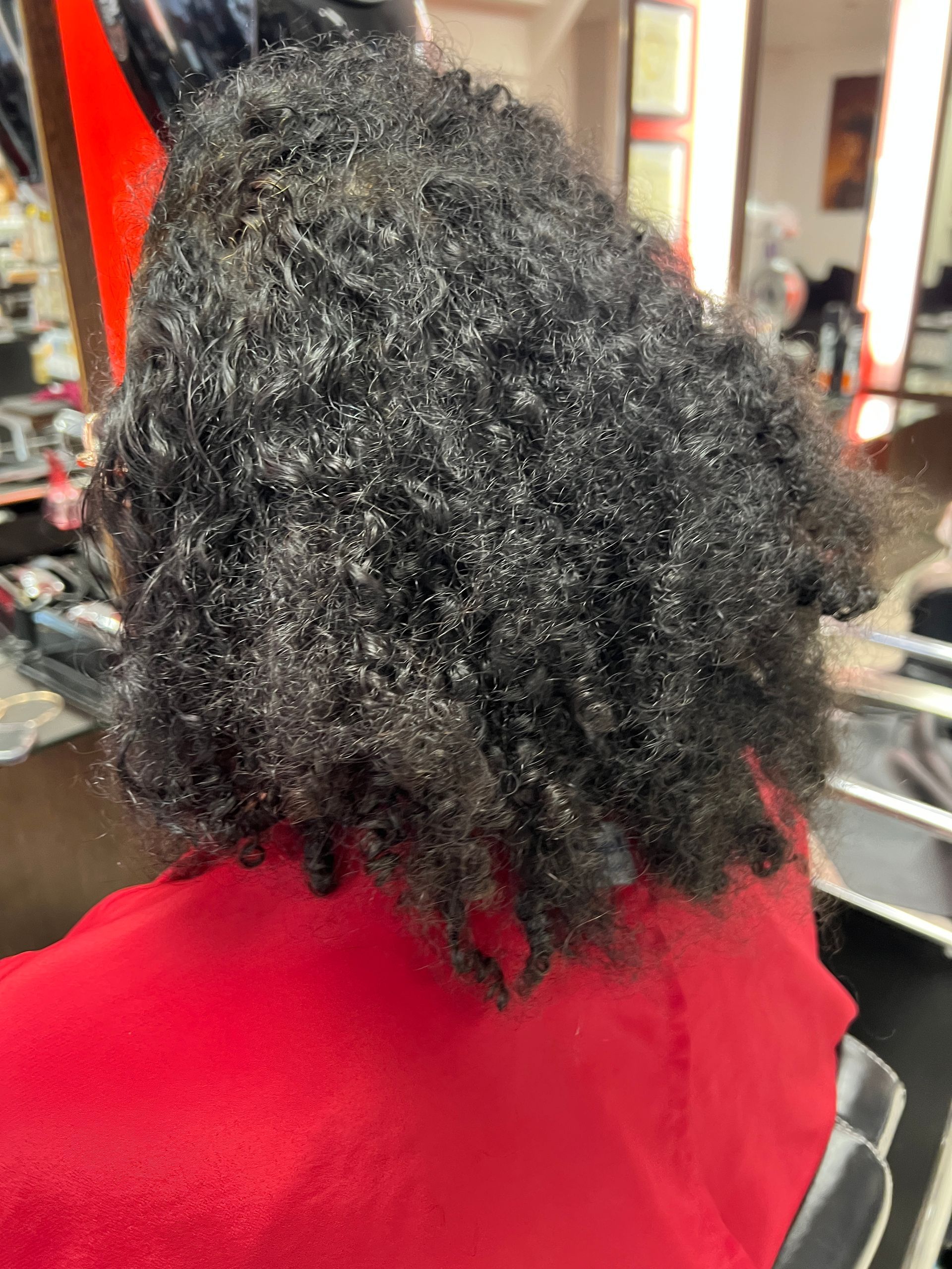 Des cheveux avant une coupe de cheveux