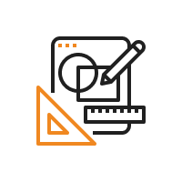 Picto d'un panel d'outils de conception et de design représentant le design