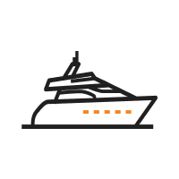 Picto d'un yacht représentant le confort