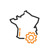 Picto de la France avec un engrenage