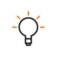 Picto d'une ampoule allumée représentant l'innovation