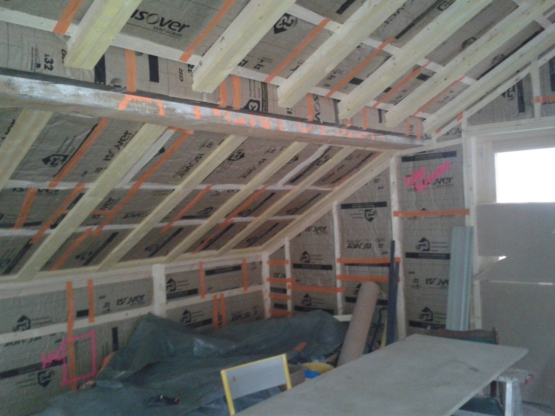 pose isolation toiture