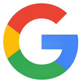 Logo Google : icône « G » multicolore ; rouge, jaune, vert et bleu.