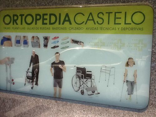 Un cartel que dice ortopedia castelo