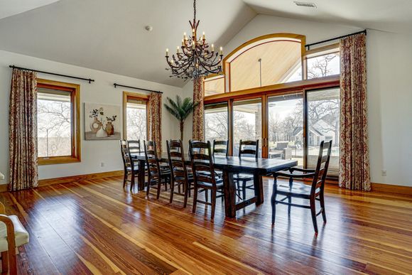 Spacious dining room for large groups at Post Oak Estate