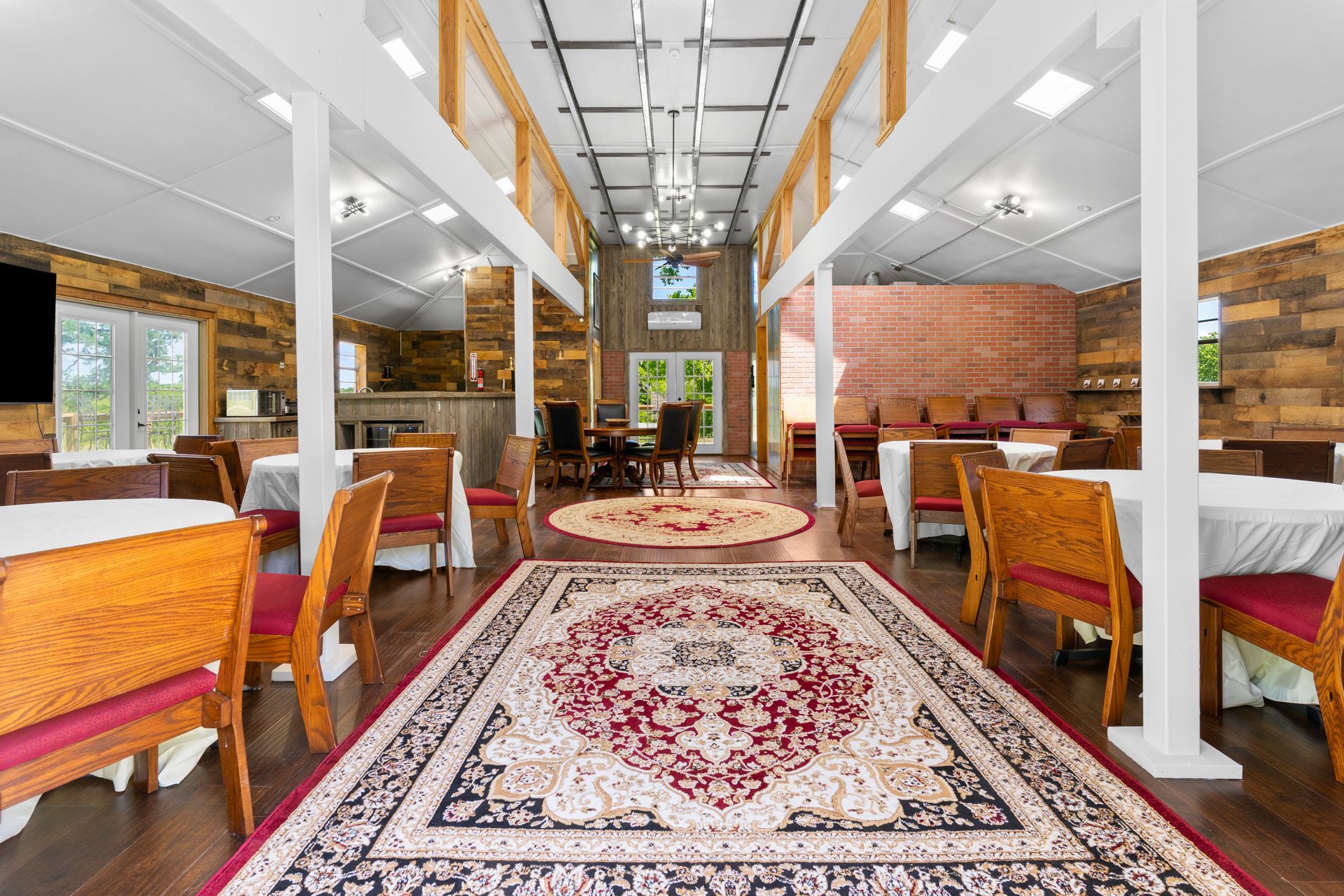 Spacious party barn and gathering hall at Post Oak Estate