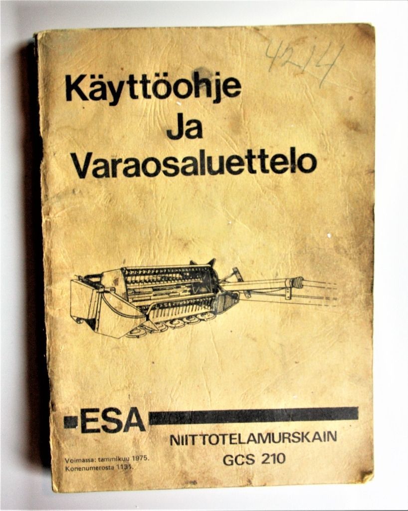ESA Niittotelamurskain GCS 210 Käyttöohje ja Varaosaluettelo