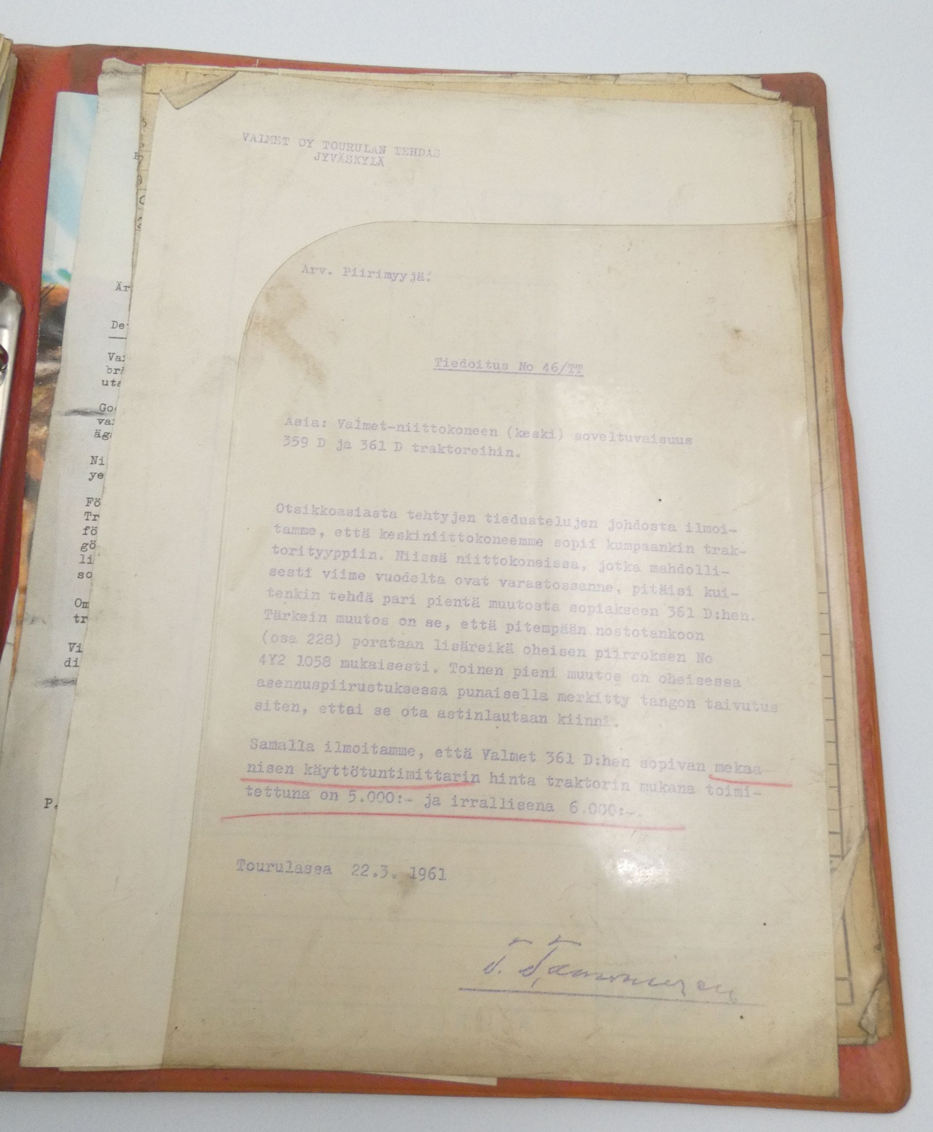 Valmet 359D hydraulisen säätölaitteen ohjekirja