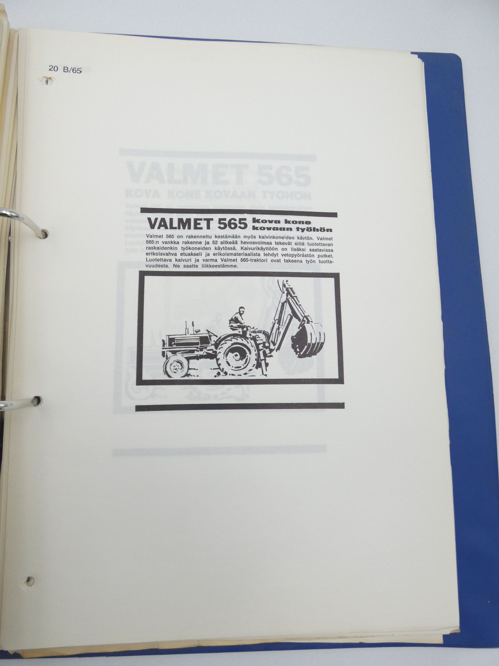 Valmet 565 ja muita 60-luvun Valmet -mallien esitteitä