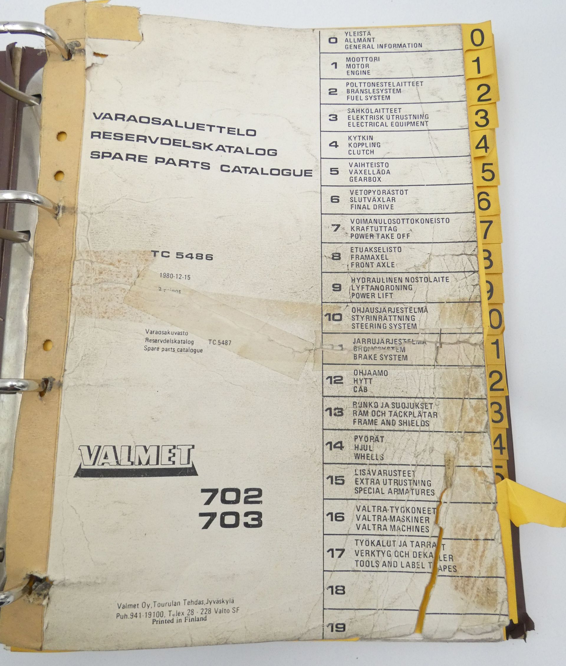 Valmet 702 ja 703 varaosaluettelo