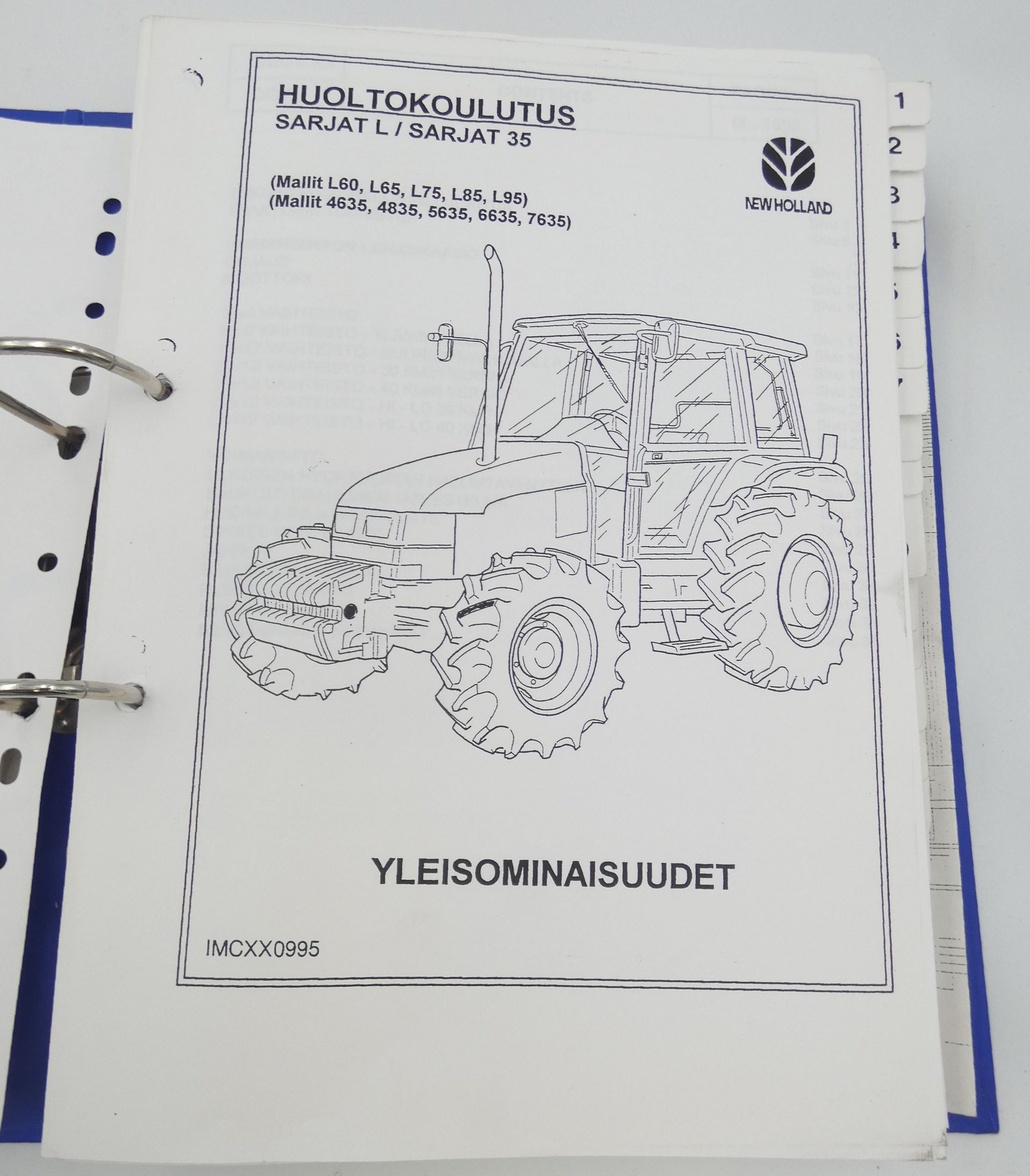 New Holland L60, L65, L75, L85, L95, 4635, 4835, 5623, 6635 ja 7635 huoltokoulutuskirja