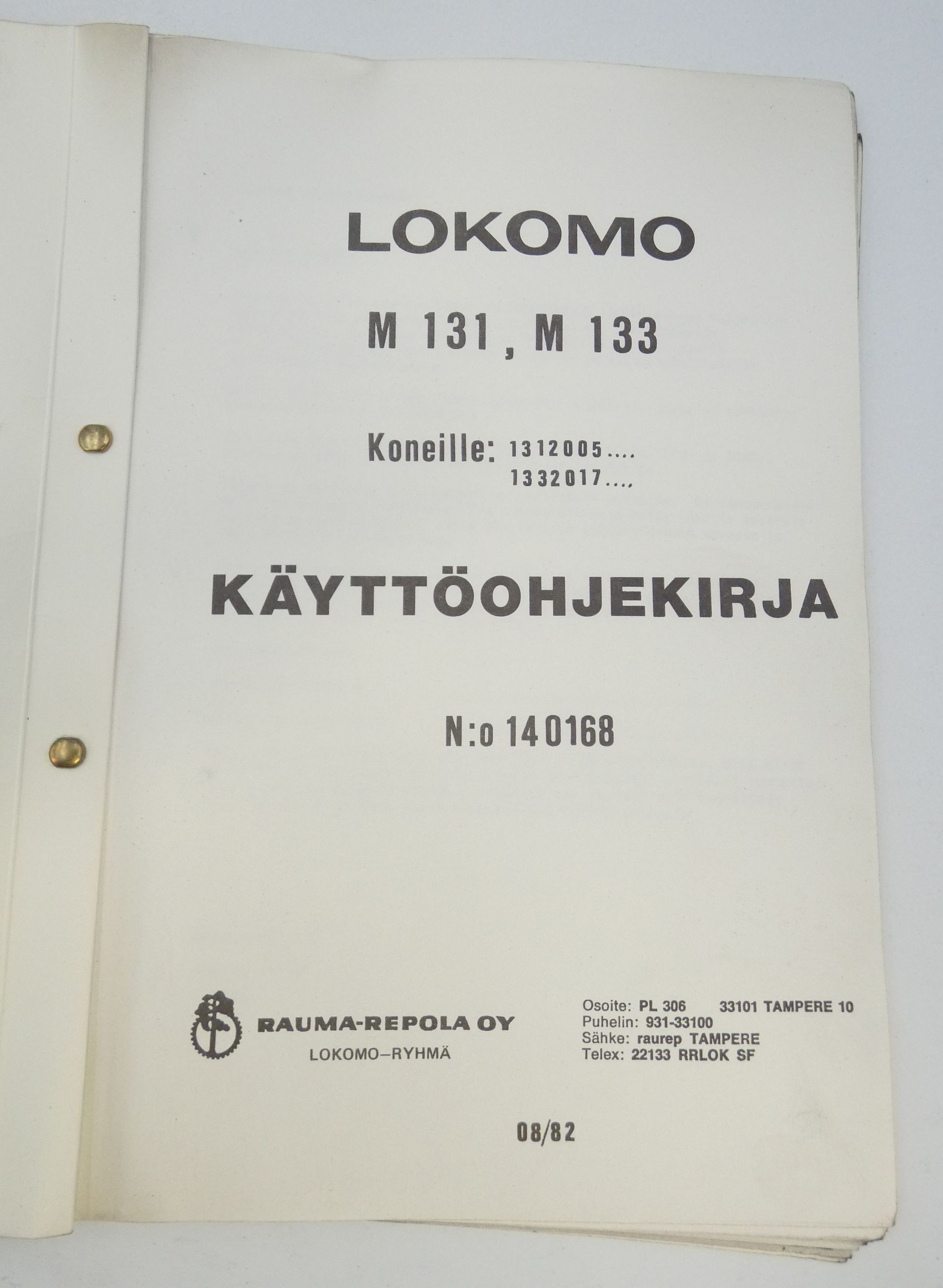 Lokomo M131 ja M133 käyttöohjekirja