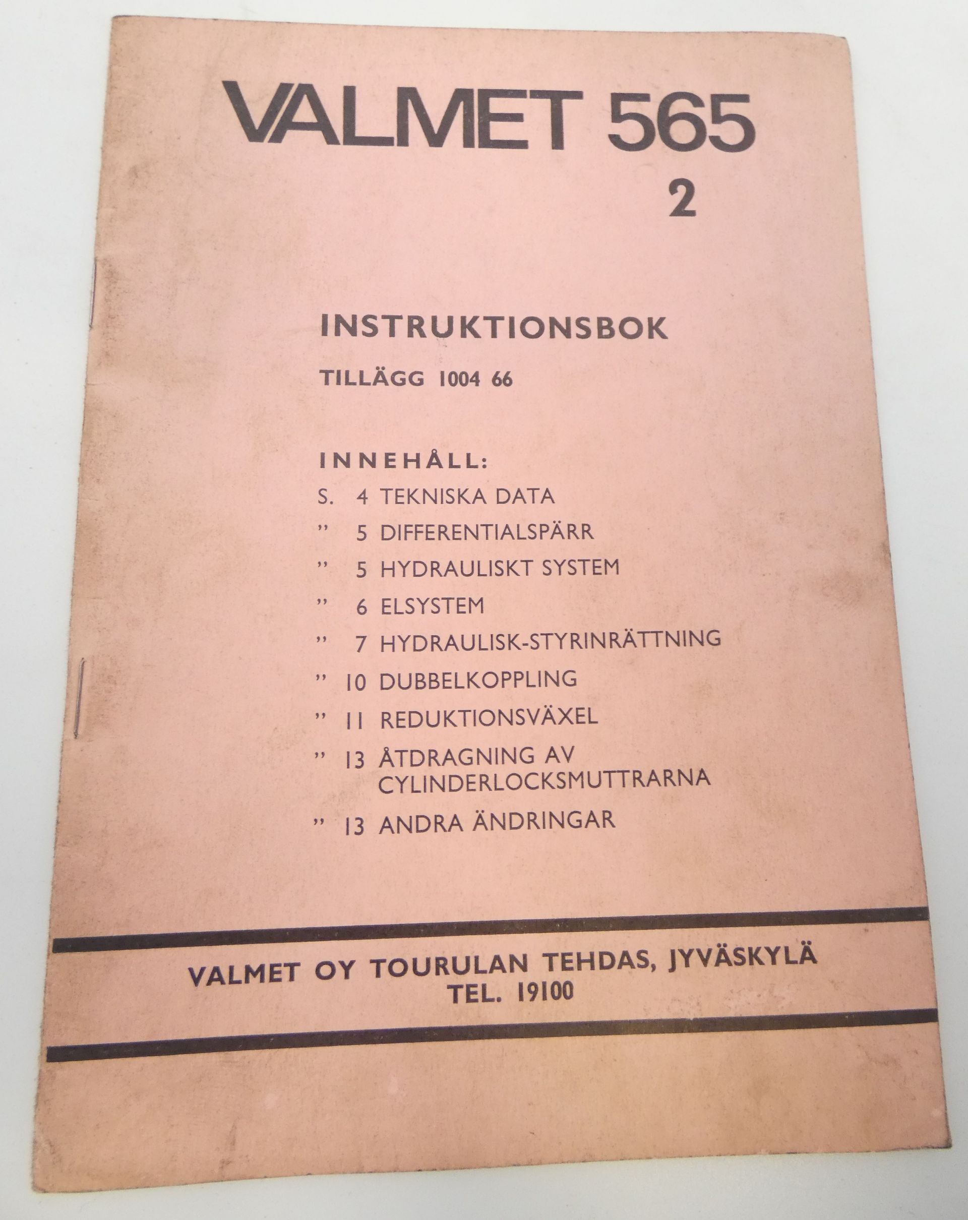 Valmet 565 2 instruktionsbok