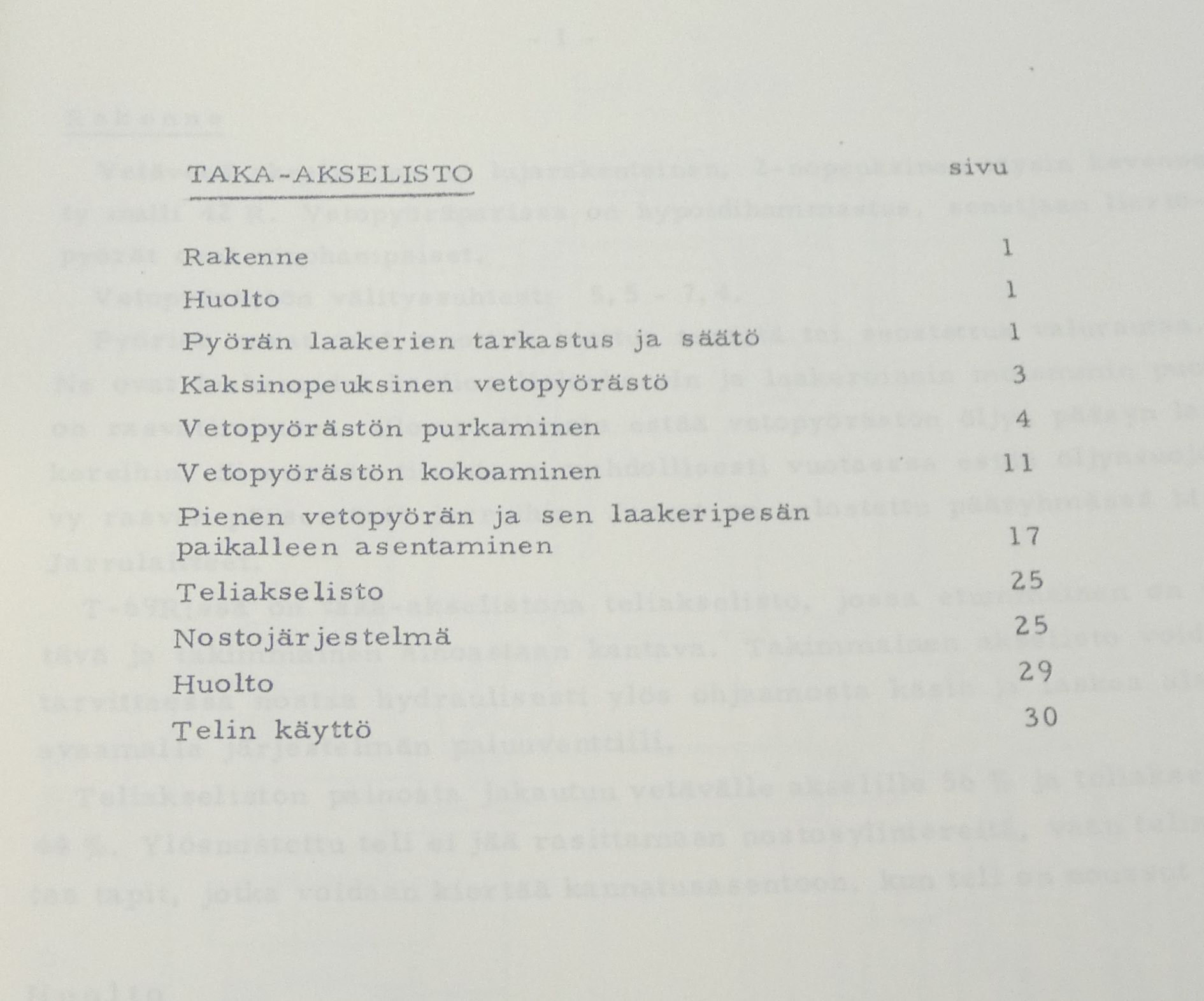 Vanaja taka-akselisto 2-nopeuksinen vetopyörästö 42R ja nouseva Vanaja.teli huolto- ja korjausohjeet