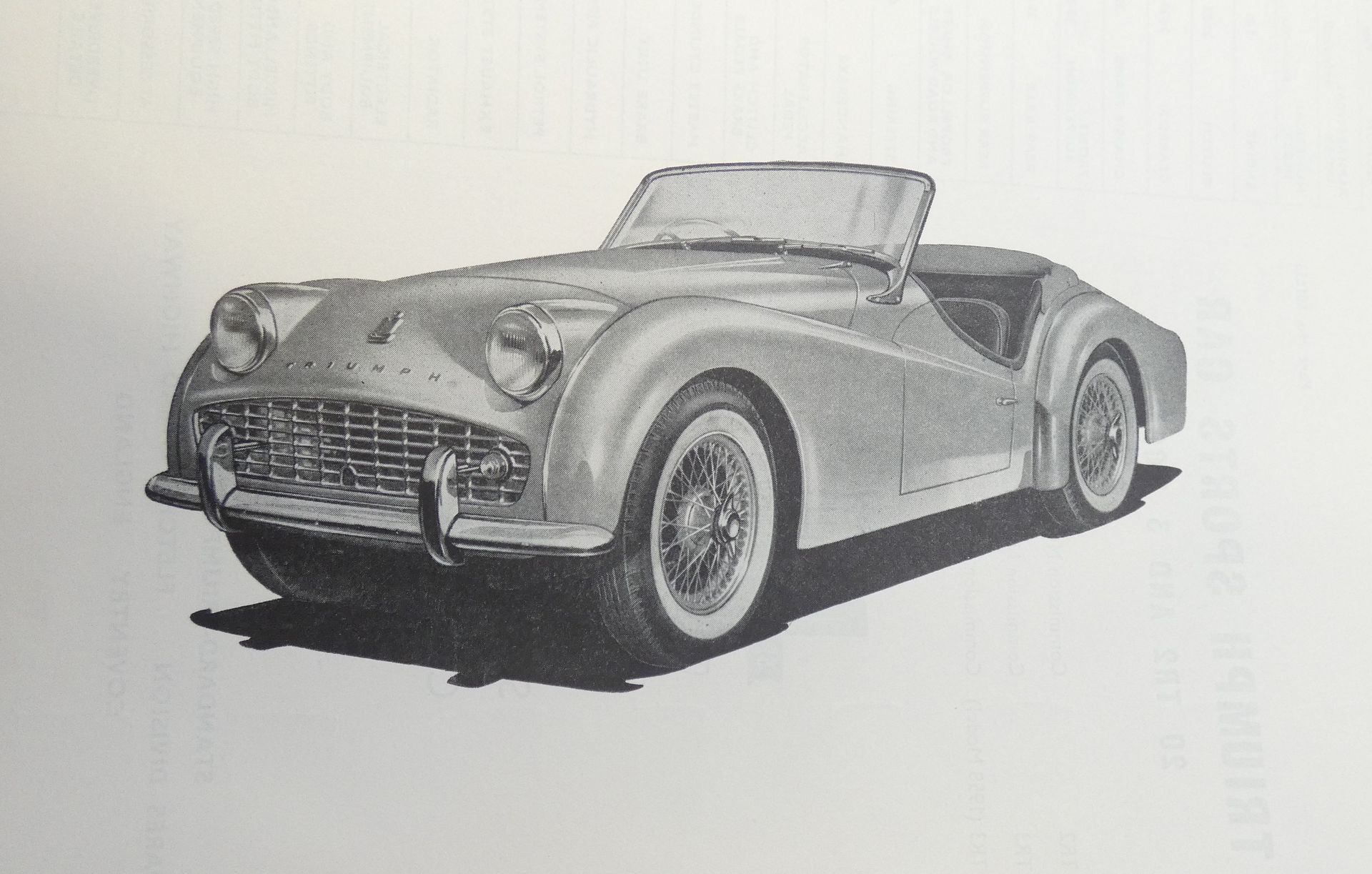 Triumph Sports car 20TR2, 3 & 3A models spare parts catalogue