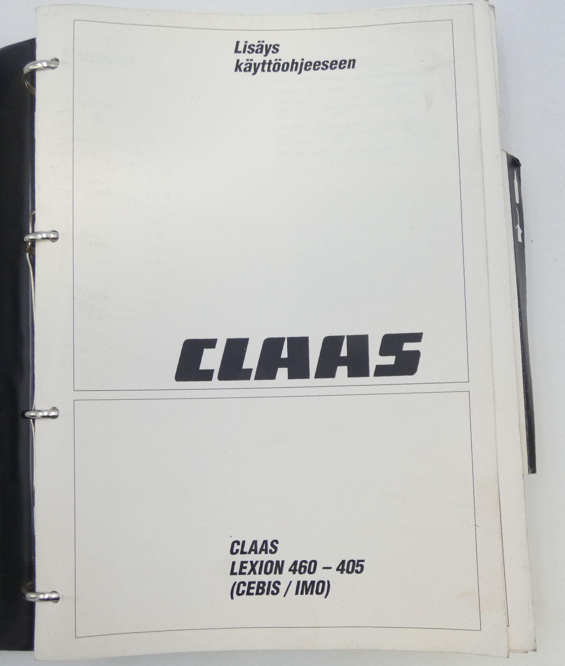 Claas Lexion 460, 450, 440, 430, 420, 415, 410, 405 käyttöohje + lisäys käyttöohjeeseen