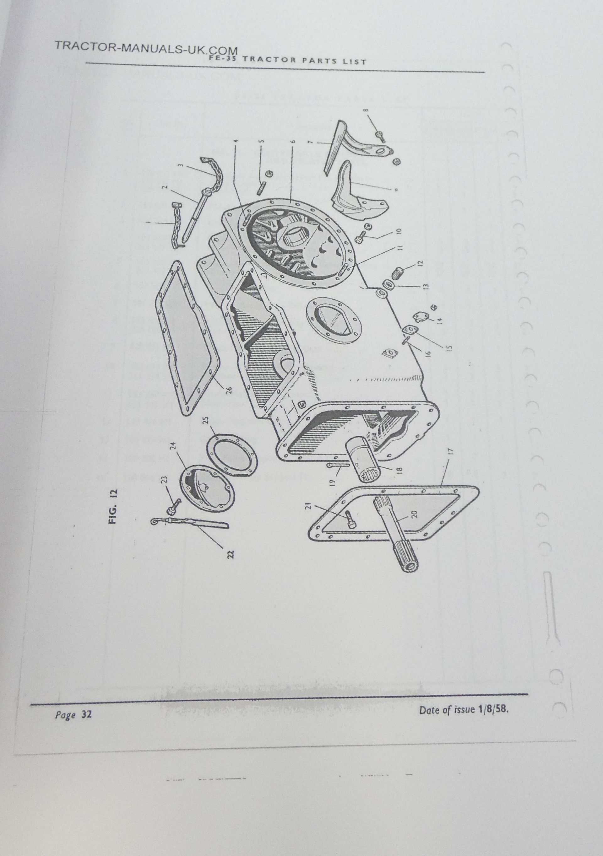 Massey-Ferguson 35 tractor operator parts list