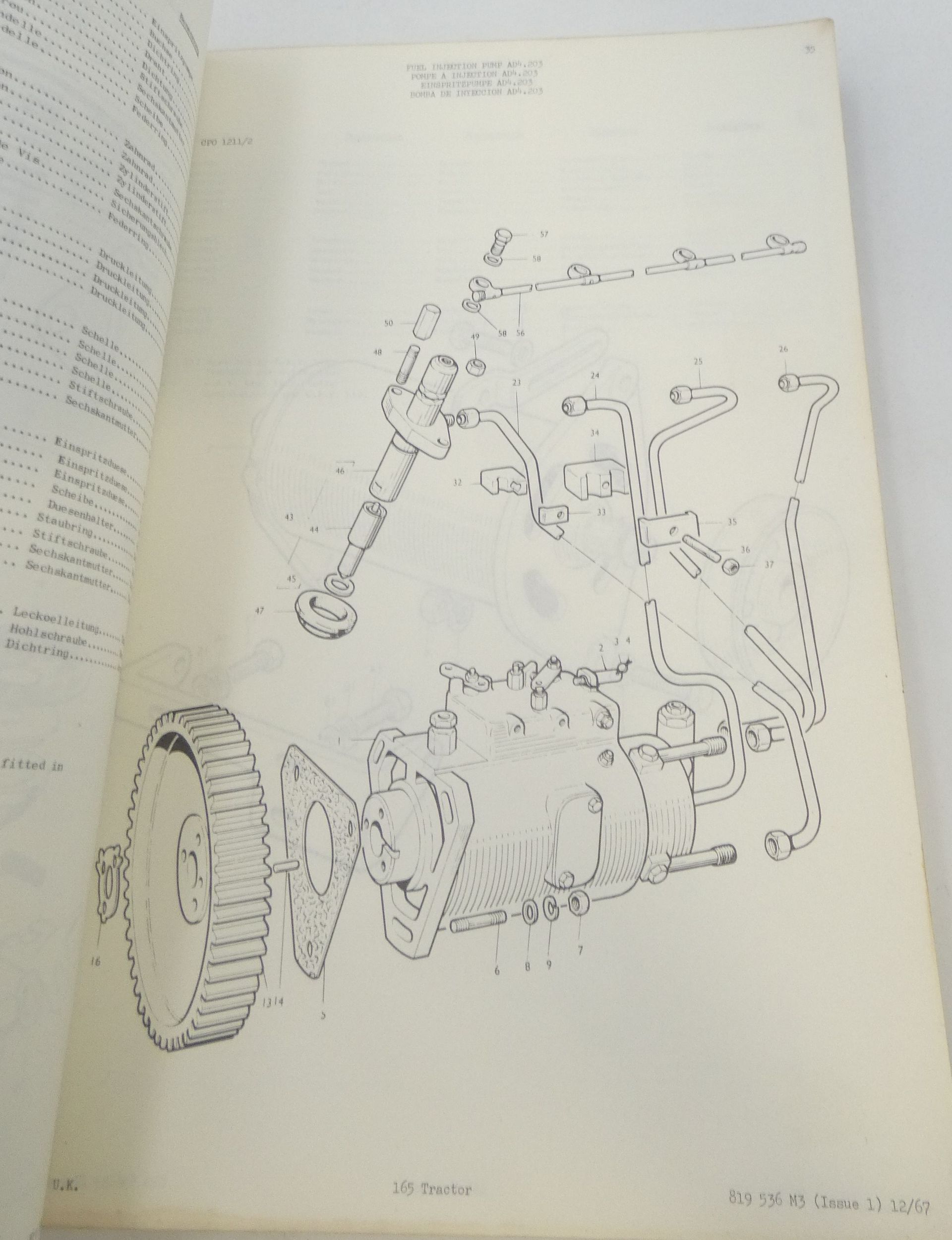 Massey-Ferguson MF165 traktorin varaosakirja