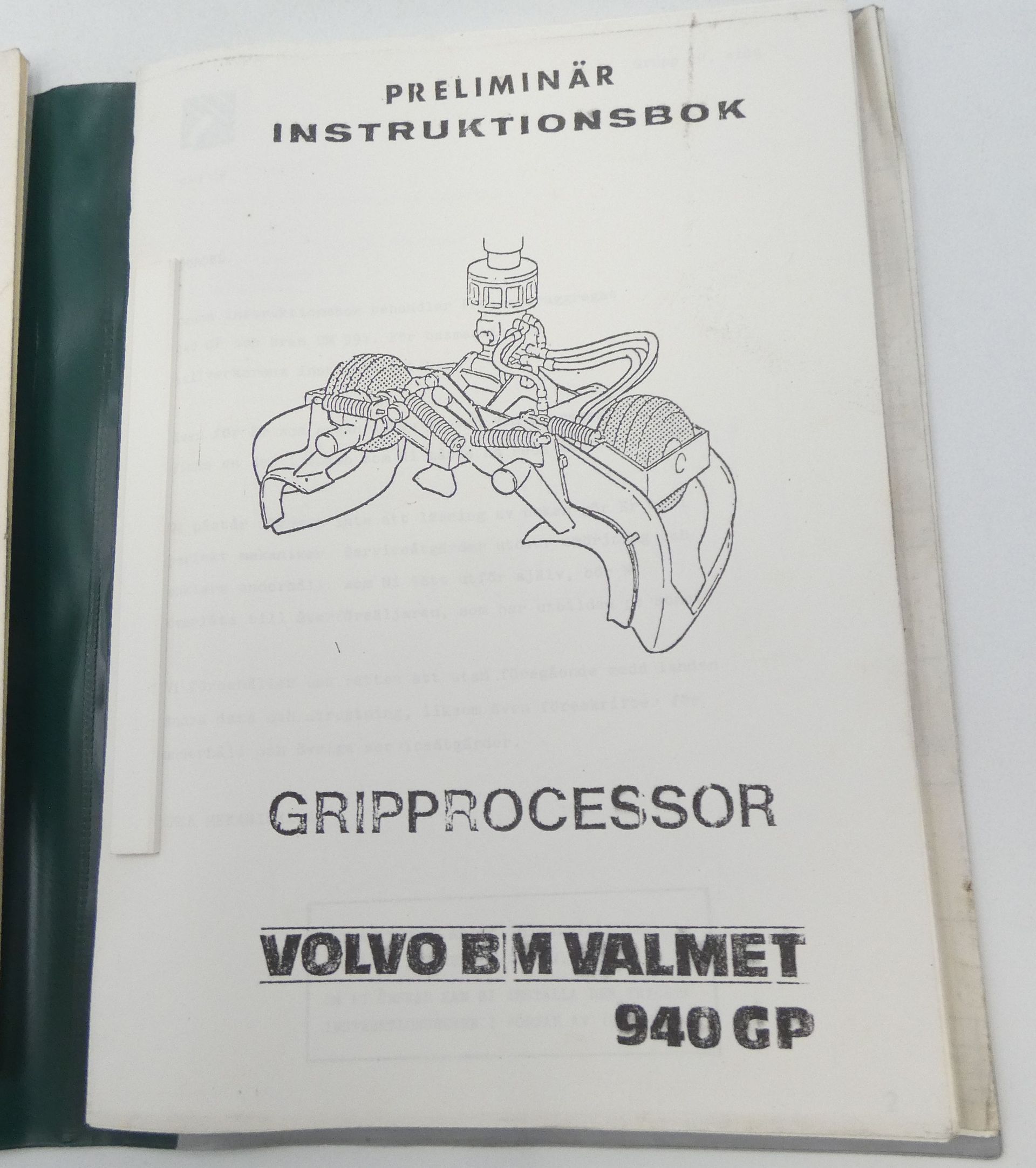 Volvo BM Valmet 940 GP parts catalogue + instruktionsbok