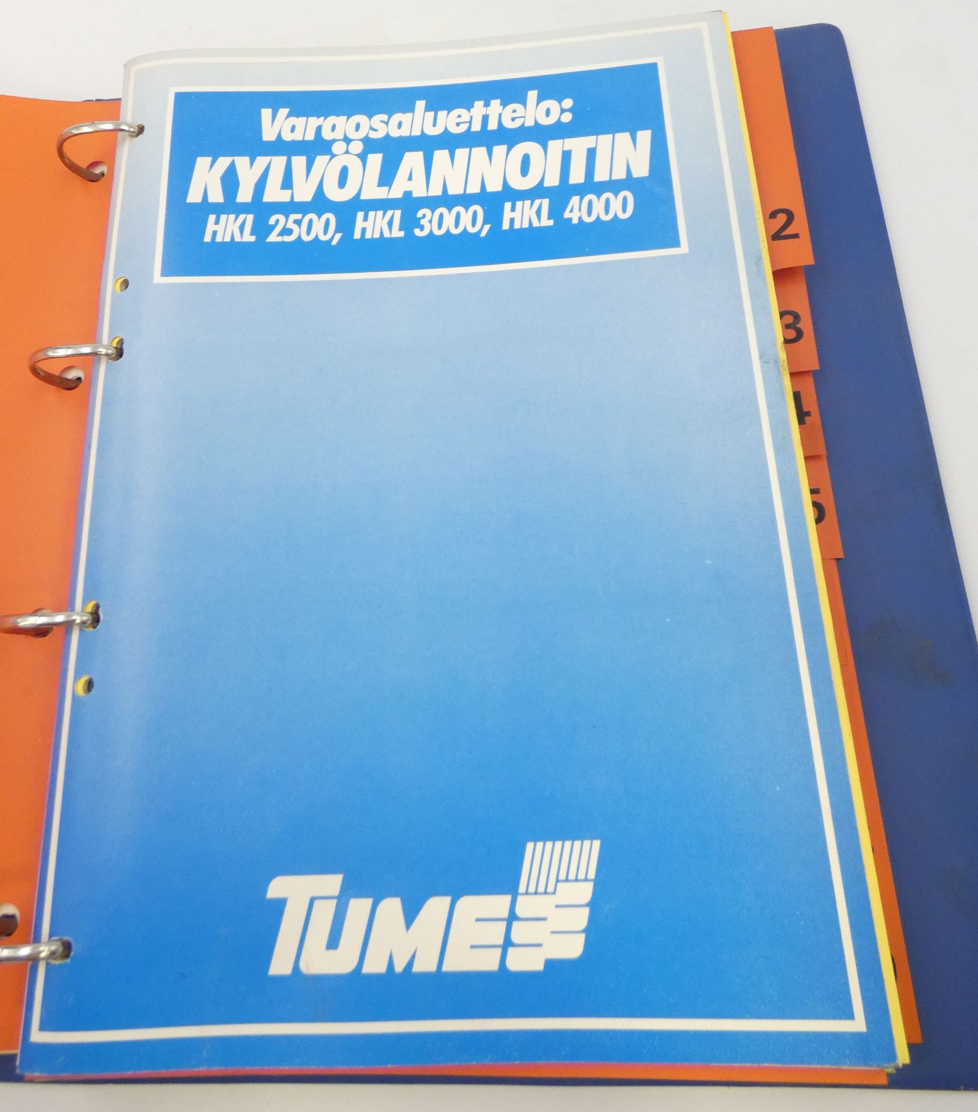 Tume HKL2500, HKL3000, HKL4000 kylvölannoitin varaosaluettelo + käyttöohje