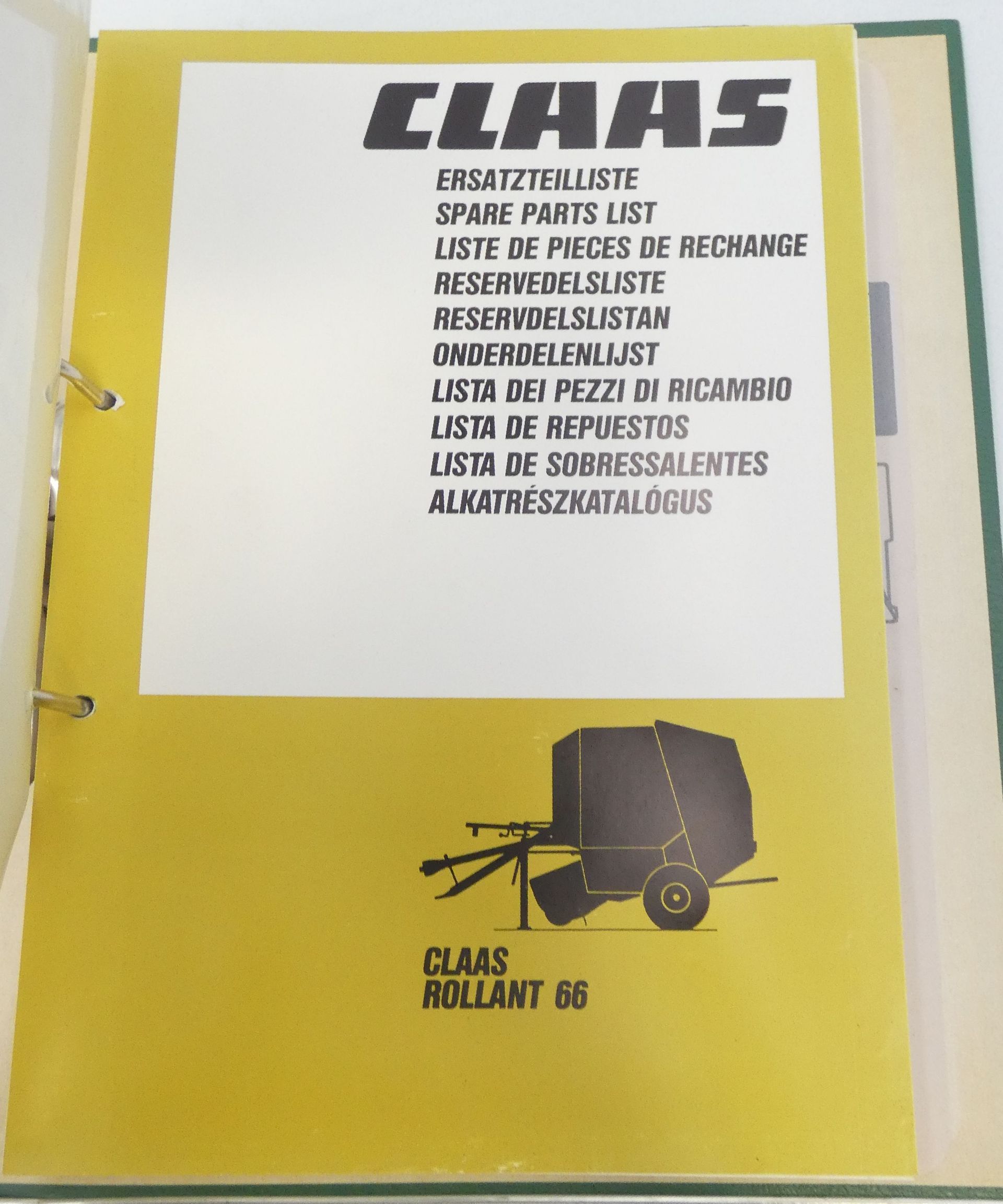 Claas Rollant 255/255 parts cut + Rollant 66 spare parts list