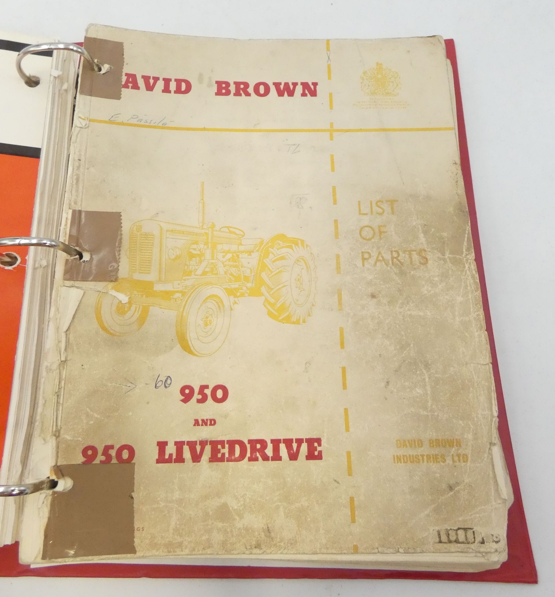 Case 950 implematic tractor parts catalogue + David Brown 950 & 950 livedrive list of parts + David Brown 900 & 900 livedrive spare parts list