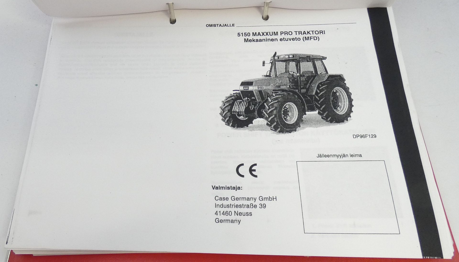Case Maxxum Pro 5120, 5130, 5140, 5150 -lisätietoliite