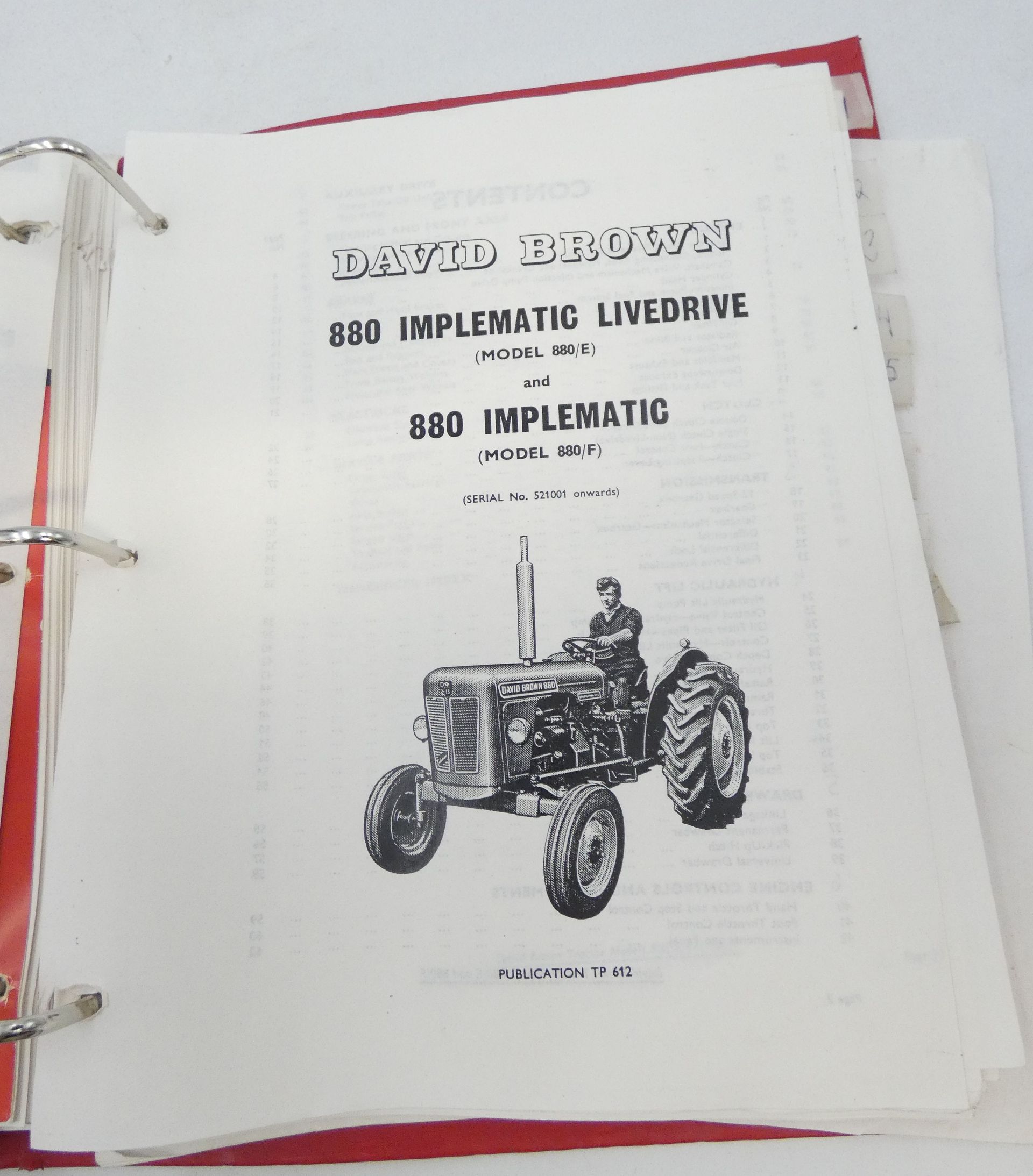 CaseIH 880 Selectamatic tractors parts catalog + David Brown 880 implematic and 880 implematic livedrive parts catalog + Case QD90 loader parts catalog