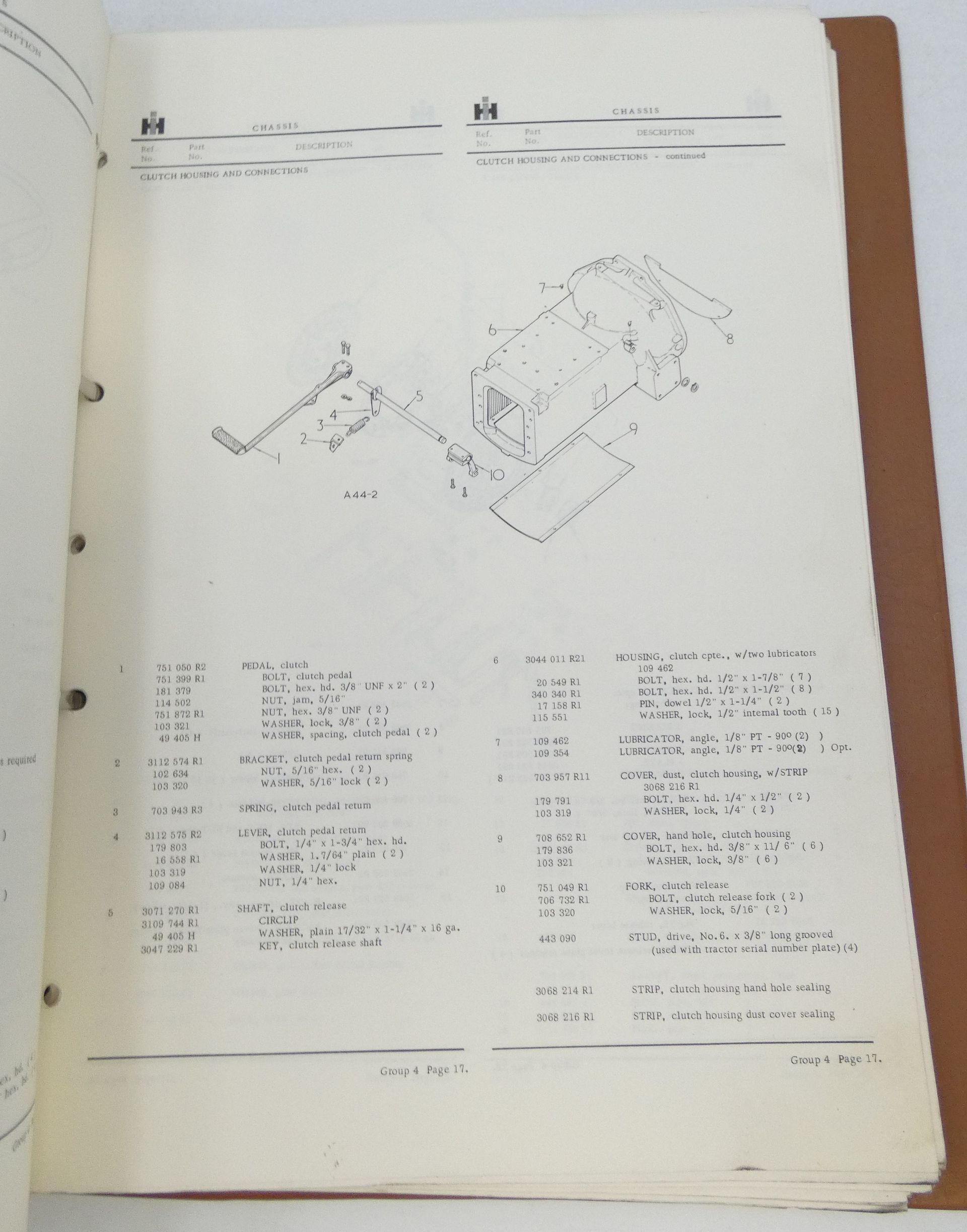 International 444 and 2350 tractors parts catalog