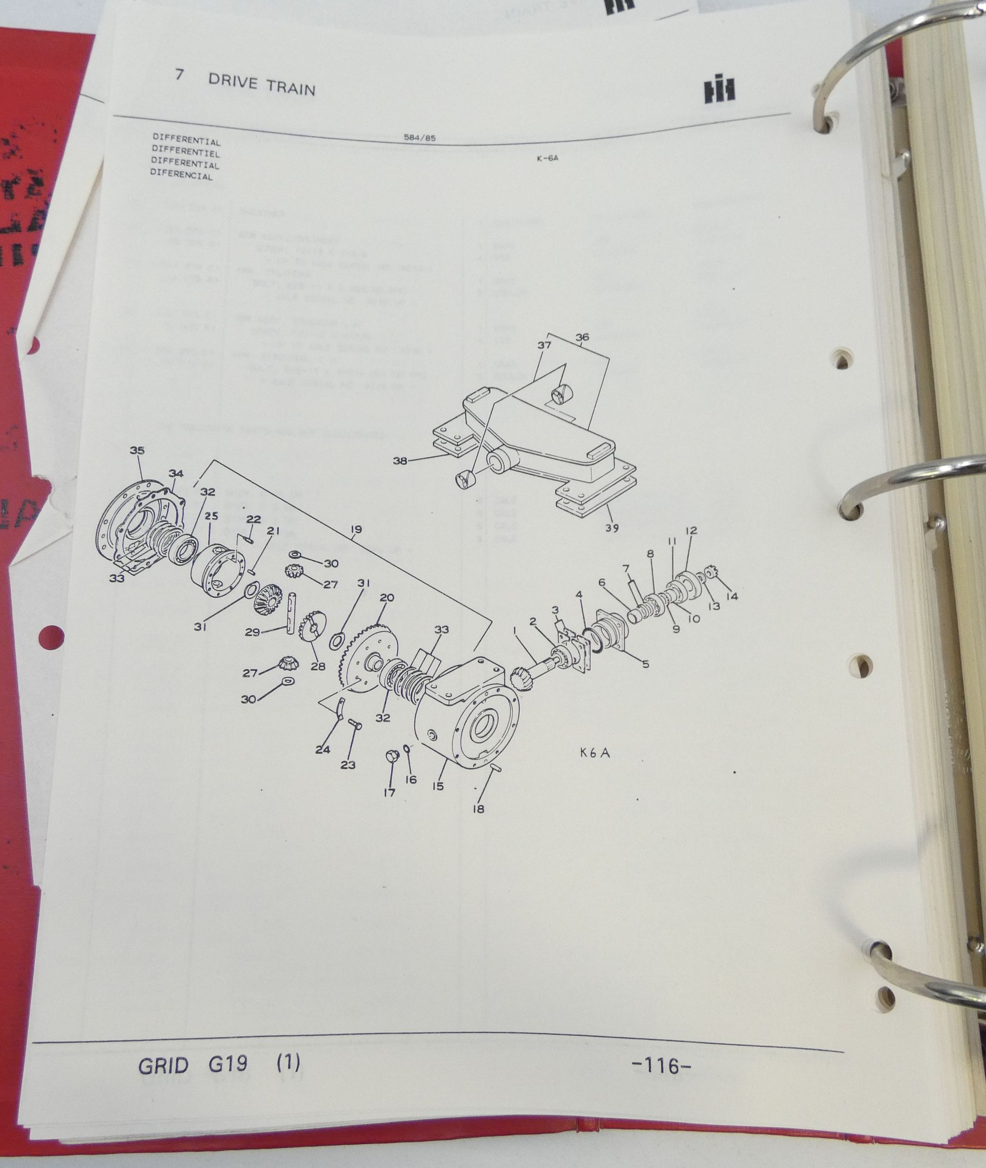 CaseIH 584/85 spare parts catalog