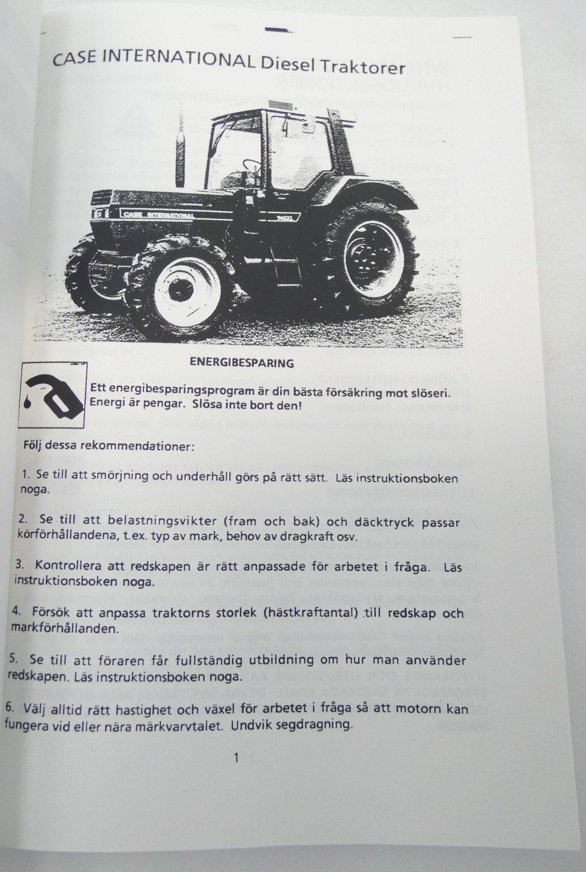 CaseIH 743XL, 745XL, 844XL och 856XL instruktionsbok