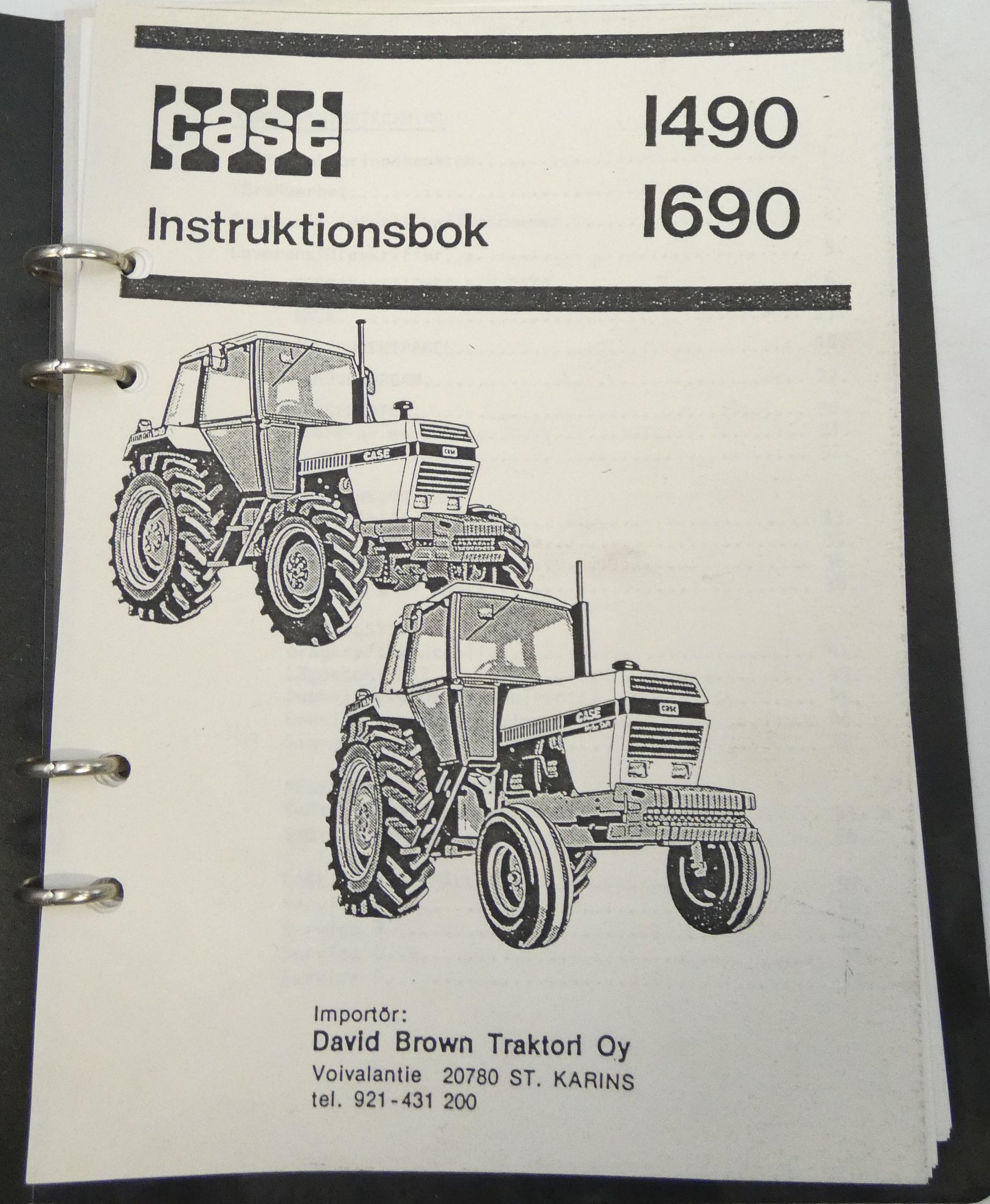 Case 1490, 1690 instruktionsbok