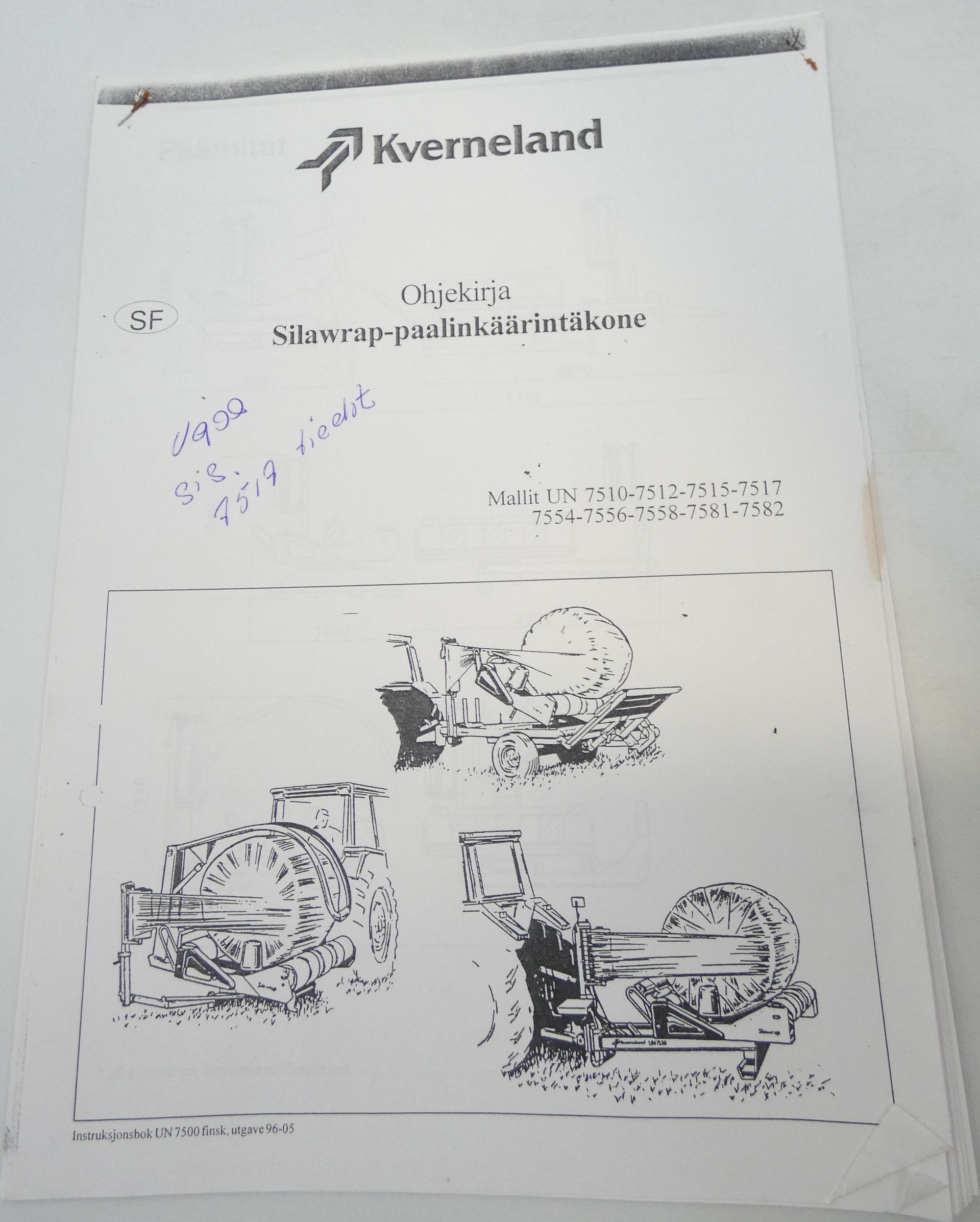 Kverneland Silawrap -paalinkääntökone ohjekirja