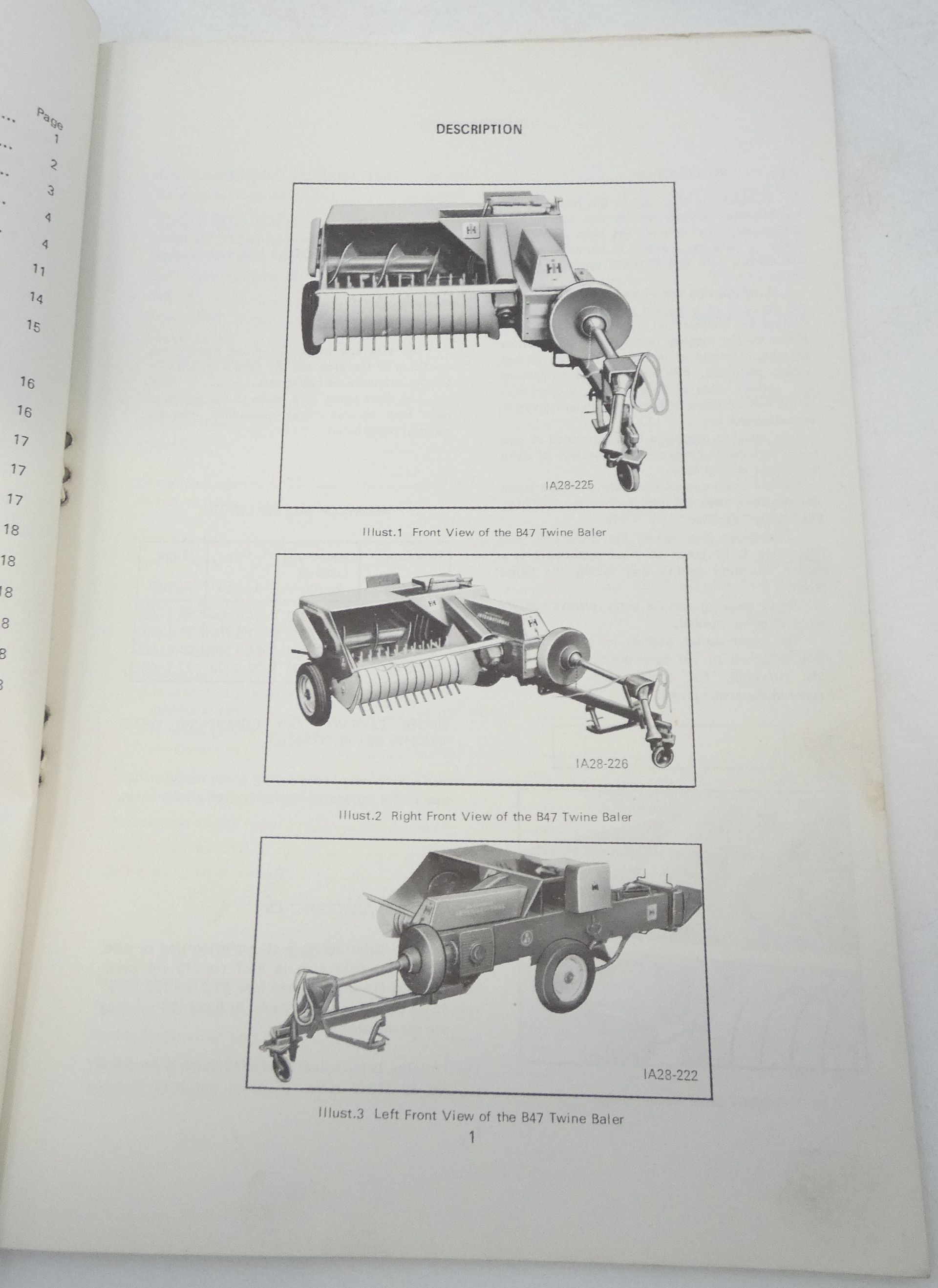 International B-47 baler operators manual