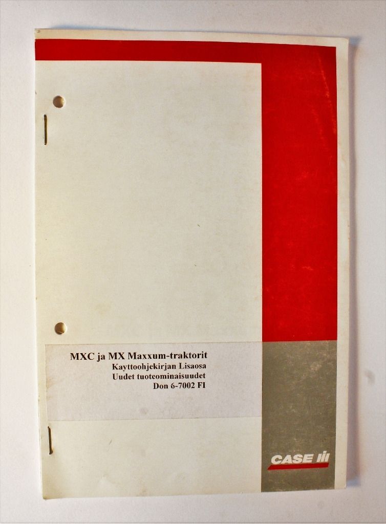 CaseIH MXC ja MX Maxxum-traktorit Käyttöohjekirjan lisäosa