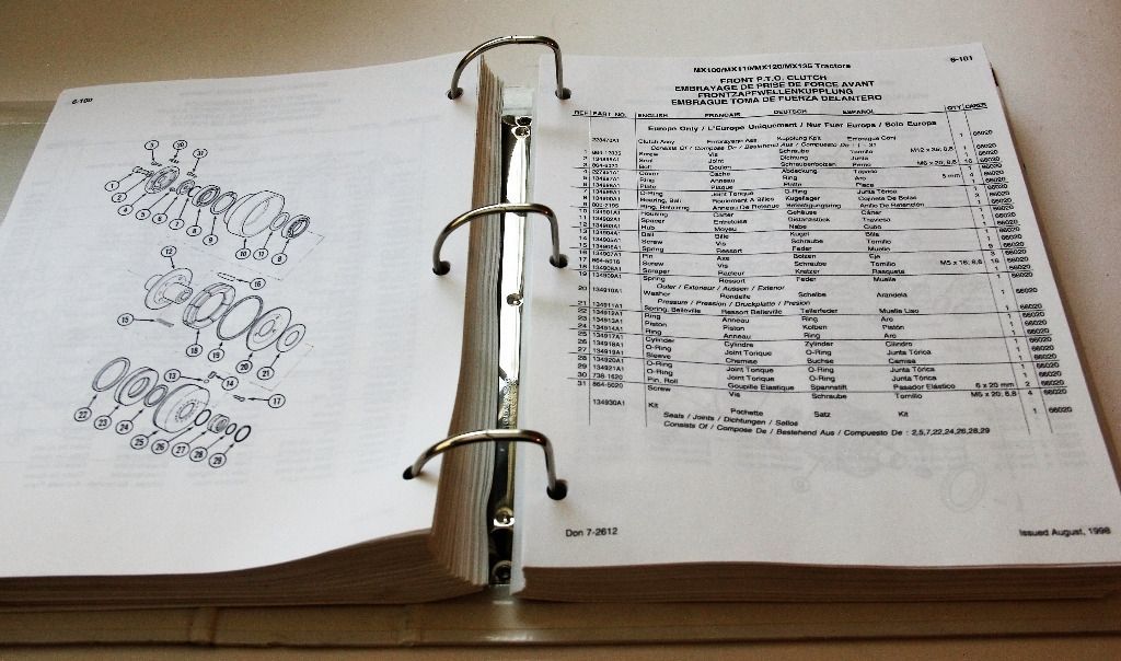 Case MX100, 110, 120, 135 Diesel Tractors Parts Catalogue