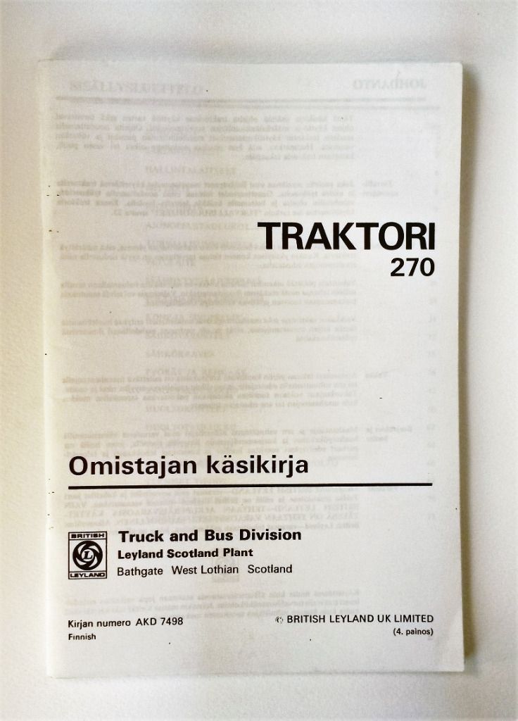 Leyland 270 Omistajan käsikirja