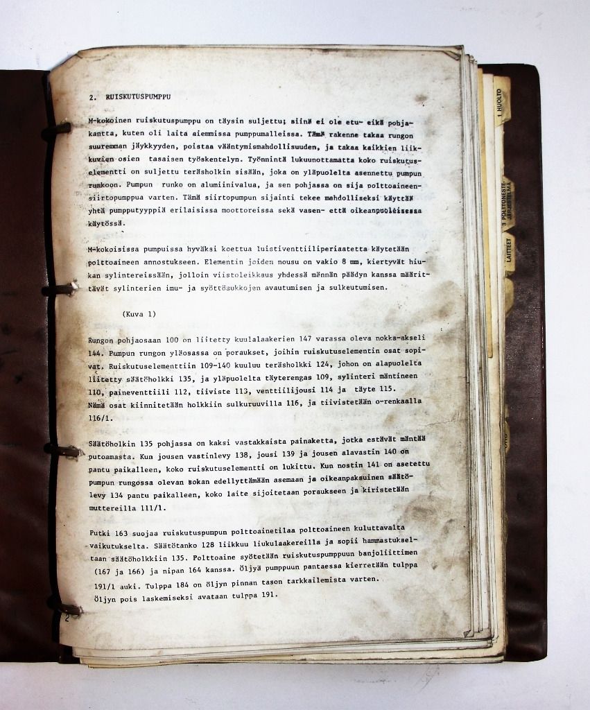 Valmet 602, 602T Varaosaluettelo