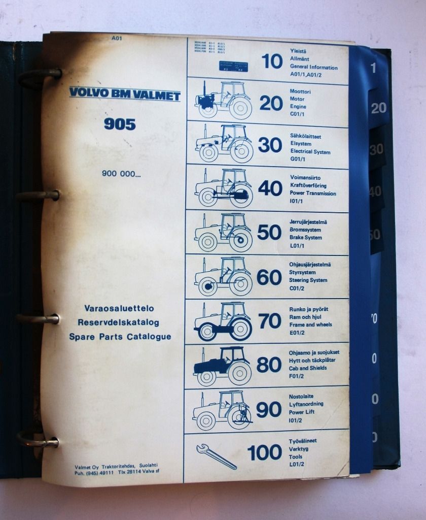 Volvo BM Valmet 905 sarjanro 900.000- Varaosaluettelo