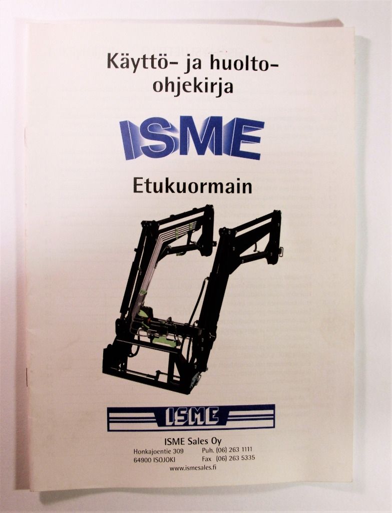 Isme Etukuormain Käyttö- ja huolto-ohjekirja