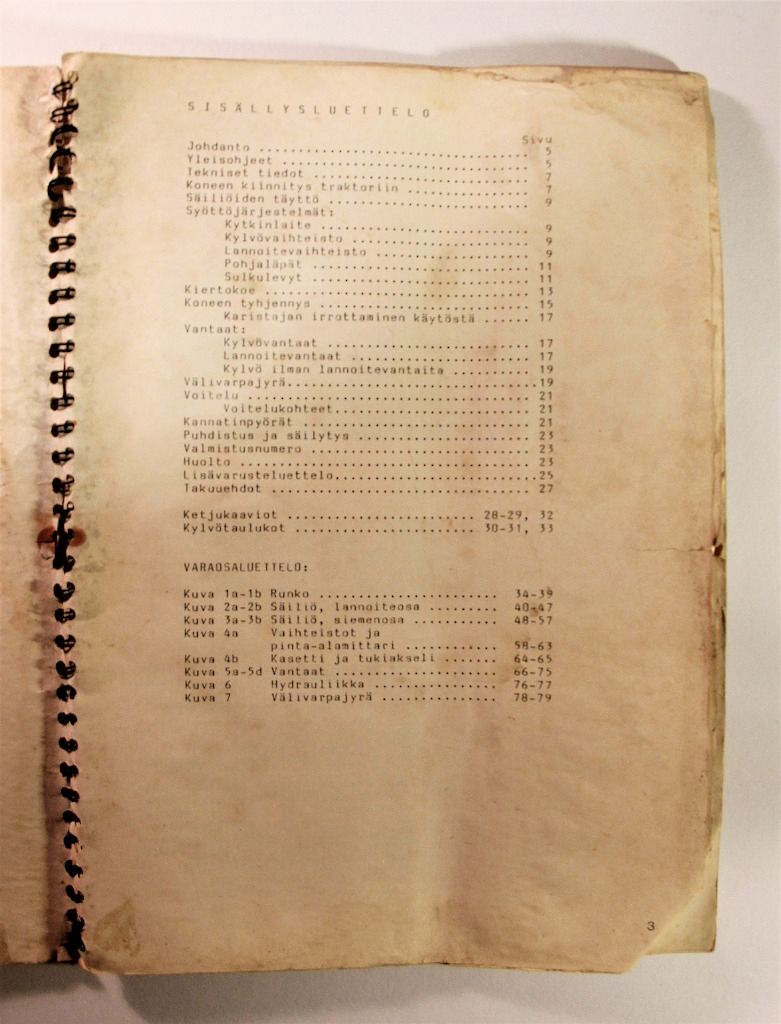 Juko Kylvölannoitin Käyttö ja varaosakirja