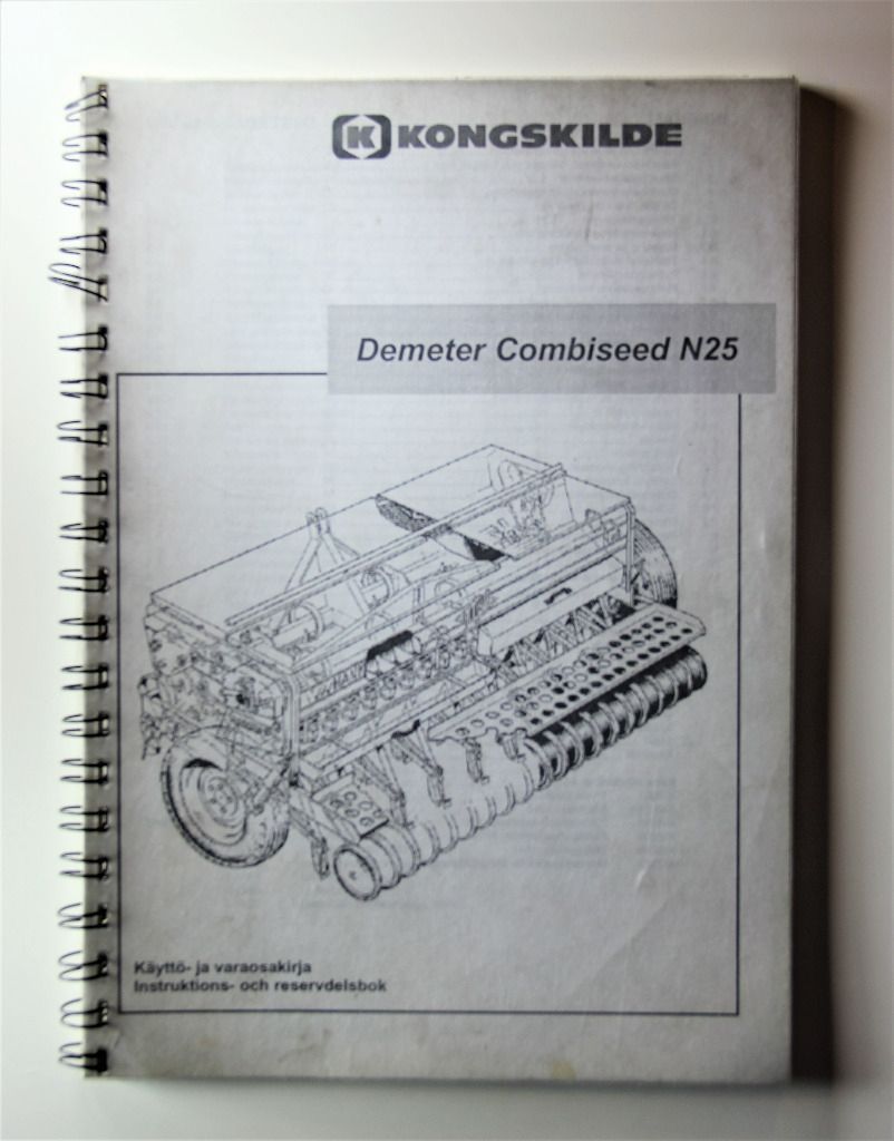 Kongskilde Juko Demeter combiseed N25 käyttöohje- ja varaosakirja