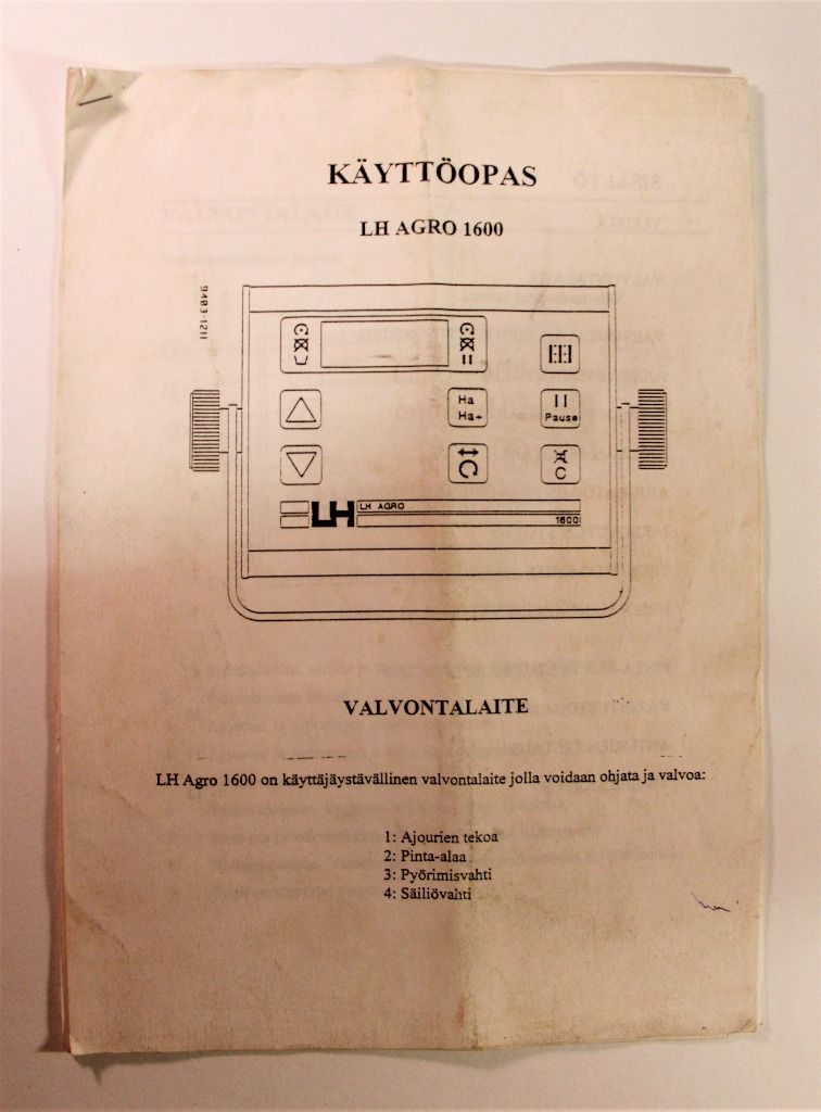 Kongskilde Juko LH Agro 1600 Käyttöopas