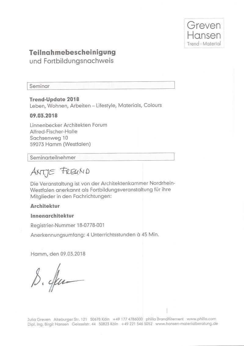 Dokument: Briefkopf mit Text, Unterschrift und Büroinformationen.