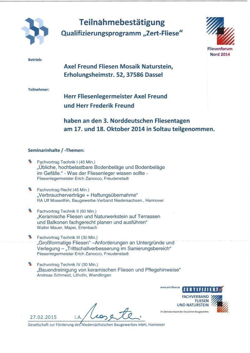 Teilnahmebescheinigung des Qualifizierungsprogramms „Just fit“. Enthält Namen, Daten und Kursdetails.