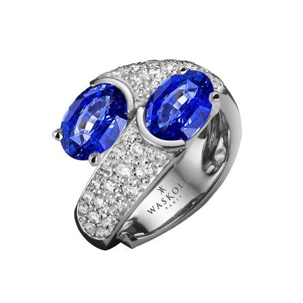 Bague Waskoll deux pierres bleues