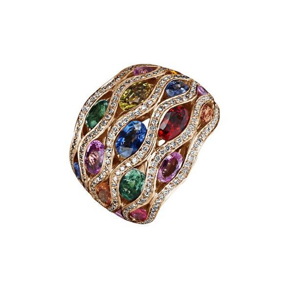 Bague pierres multicolor