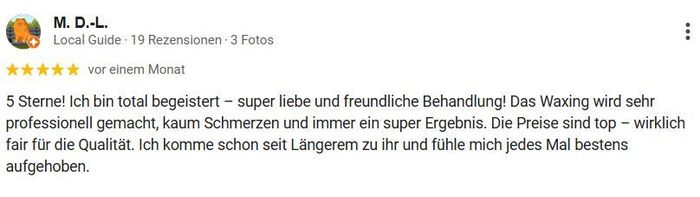 Ein Screenshot einer Google-Bewertung auf Deutsch